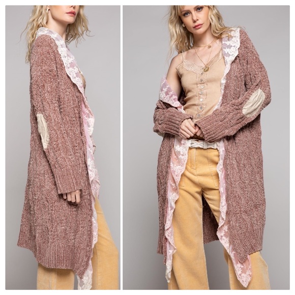 POL Jackets & Blazers - POL Madrid Luxury Lace Chenille Duster